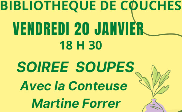 Soirée Soupes et Contes à la bibliothèque de Couches 71490