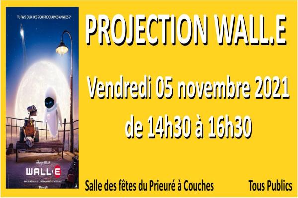 Projection Wall-e au Prieuré à Couches le 5 novembre 2021