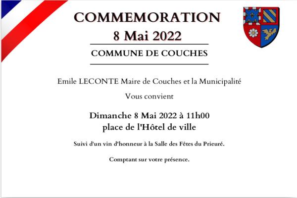 Commémoration du 8 mai 1945 à Couches au Prieuré à 11h30